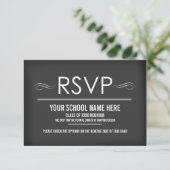 Elegante Slate Gray Wiedersehen RSVP Cards (Stehend Vorderseite)