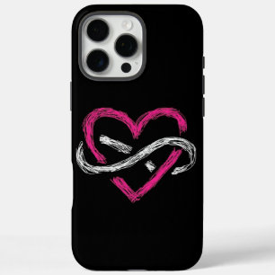 Elegante Sleek Black Infinity Noir Herz iPhone 16 Pro Max Hülle