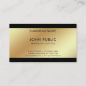 Elegante Sleek Chic Corporate Modernes Gold Look Visitenkarte (Rückseite)