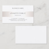 Elegante Sleek Imitate Silver Beruflich Modern Visitenkarte (Vorne/Hinten)