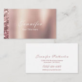 Elegante Sleek Metallic Foil Rose Gold Glitzer Visitenkarte (Vorne/Hinten)
