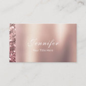 Elegante Sleek Metallic Foil Rose Gold Glitzer Visitenkarte (Vorderseite)