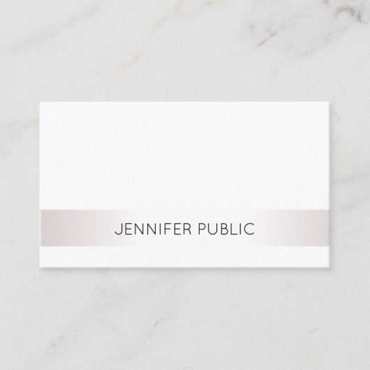 Elegante Sleek Moderne Luxus-Imitate SilberSchlich Visitenkarte (Vorderseite)