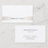 Elegante Sleek Moderne Luxus-Imitate SilberSchlich Visitenkarte (Vorne/Hinten)