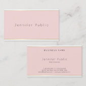 Elegante Sleek Moderne Minimalistisch Pink White L Visitenkarte (Vorne/Hinten)