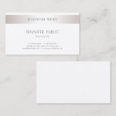 Elegante Sleek Modernes Design Trendy Silver Schli Visitenkarte (Vorne/Hinten)