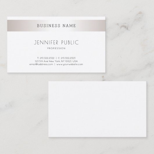 Elegante Sleek Modernes Design Trendy Silver Schli Visitenkarte (Vorne/Hinten)