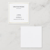 Elegante Sleek Schlicht Modernes Gold Beruflich au Quadratische Visitenkarte (Vorne/Hinten)