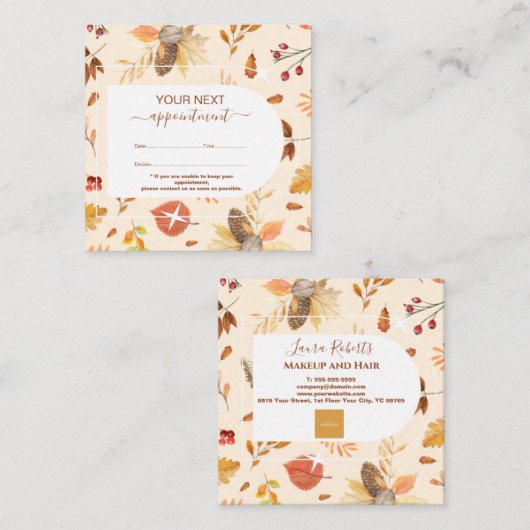 Elegante Small Business Owner Terminkarte (Vorne/Hinten)