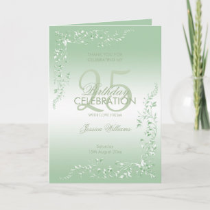 Elegante Smaragd-Dekoration 25. Geburtstag Dankeskarte