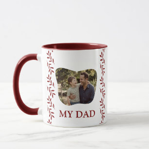 Elegante Smaragd- und Gold-Efeu-Vater-Tag-Foto-Tas Tasse