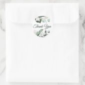 elegante smaragdgrüne Dankeschön an Aufkleber (Tasche)