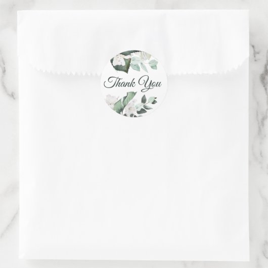 elegante smaragdgrüne Dankeschön an Aufkleber (Tasche)