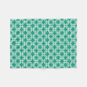 Elegante smaragdgrüne geometrische Links Fleecedecke (Vorderseite (Horizontal))