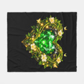 Elegante Smaragdgrüne Herz-Fleece-Decke Fleecedecke (Vorderseite (Horizontal))