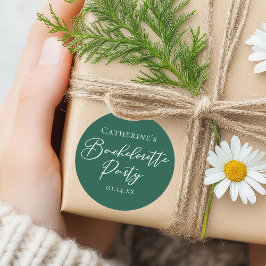 Elegante Smaragdgrüne Junggesellinnenabschied-Pers Runder Aufkleber