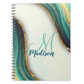 Elegante smaragdgrüne Marmorkunst Imitate Gold Gli Notizblock (Vorderseite)