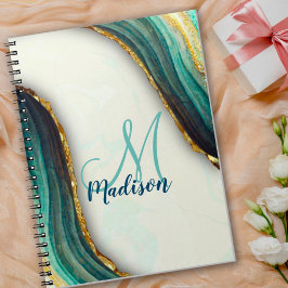 Elegante smaragdgrüne Marmorkunst Imitate Gold Gli Notizblock