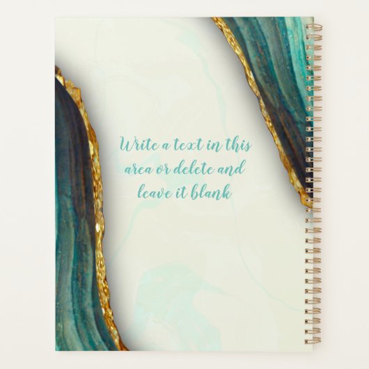 Elegante smaragdgrüne Marmorkunst Imitate Gold Gli Planer (Rückseite)