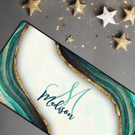 Elegante smaragdgrüne Marmorkunst Imitate Gold Gli Schreibtischunterlage