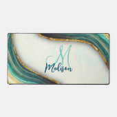 Elegante smaragdgrüne Marmorkunst Imitate Gold Gli Schreibtischunterlage (Vorderseite)