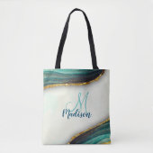 Elegante smaragdgrüne Marmorkunst Imitate Gold Gli Tasche (Vorderseite)