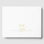 Elegante Smaragdgrüne Rose Medium Wedding Foil Gästebuch (Rückseite)