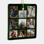 Elegante Smarald Green Gold Frames Foto Weihnachte Keramikornament (Rechts)