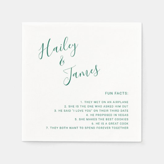 Elegante Smarald Green Modern Wedding Serviette (Vorderseite)