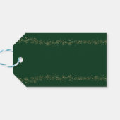 Elegante Smarald Green und Gold Leaf Gefallen Geschenkanhänger (Rückseite Horizontal)