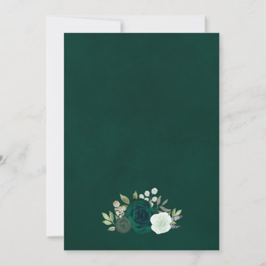 Elegante Smarald & Sage Green Rose Boho Wedding Einladung (Rückseite)