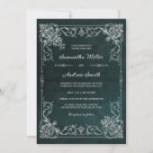 Elegante Smarald- und Diamanthochzeit Einladung (Vorderseite)