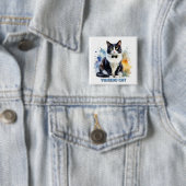 Elegante Smoking-Katze Button (Beispiel)