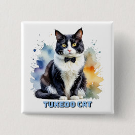 Elegante Smoking-Katze Button