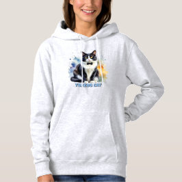 Elegante Smoking-Katze Hoodie