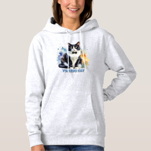 Elegante Smoking-Katze Hoodie