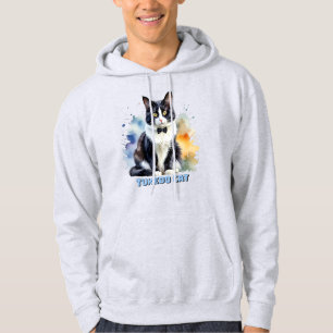 Elegante Smoking-Katze Hoodie