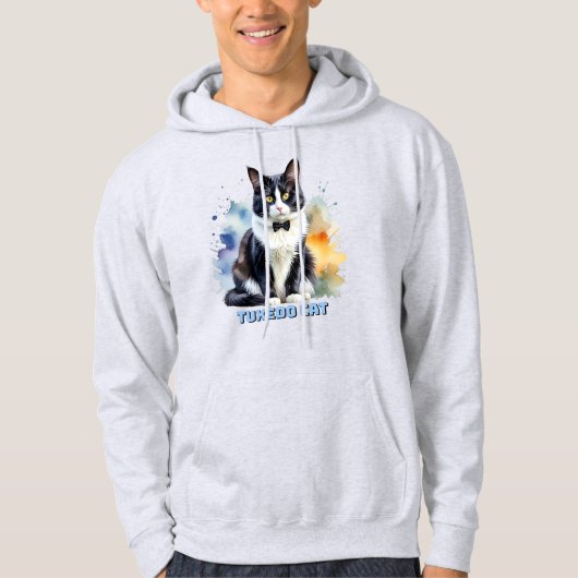 Elegante Smoking-Katze Hoodie (Vorderseite)