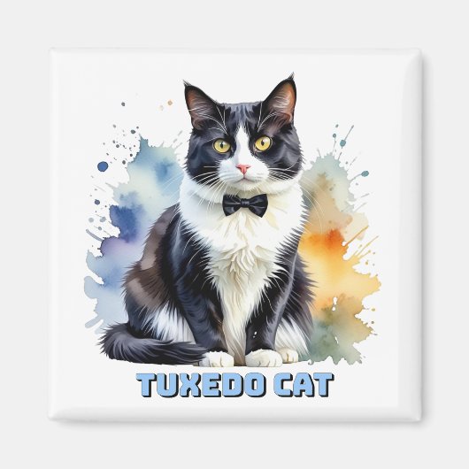 Elegante Smoking-Katze Magnet (Vorne)