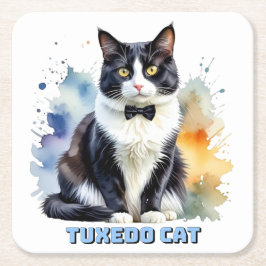 Elegante Smoking-Katze Rechteckiger Pappuntersetzer