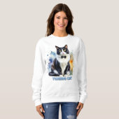Elegante Smoking-Katze Sweatshirt (Vorne ganz)