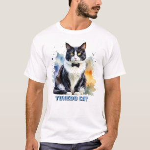 Elegante Smoking-Katze T-Shirt