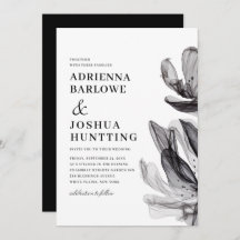 Elegante Smoky-Blume-Side-Text-Black-Hochzeit