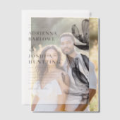 Elegante Smoky-Blume-Side-Text-Black-Hochzeit Pergament Einladungen (Versatz (Ehepaar))