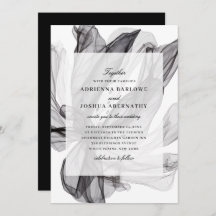 Elegante Smoky Floral Black and White Wedding