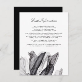 Elegante Smoky Floral Black Wedding Insert Card