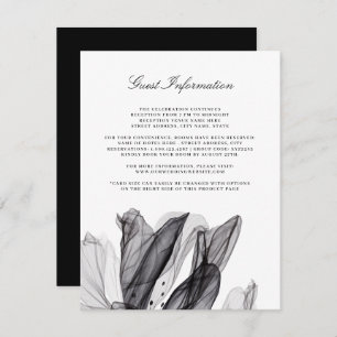 Elegante Smoky Floral Black Wedding Insert Card