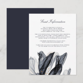 Elegante Smoky Floral Navy Einsteckkarte für Hochz Begleitkarte
