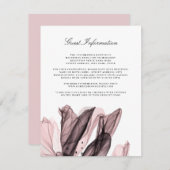 Elegante Smoky Floral Pink Wedding Card Begleitkarte (Vorne/Hinten)