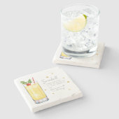 Elegante Snowball Cocktail Rezept Weißes Weihnacht Steinuntersetzer (Seitenansicht)